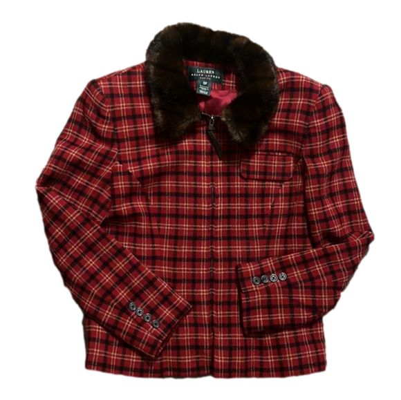 Ralph Lauren Jackets & Blazers - Ralph Lauren blazer with zipper and fur collar